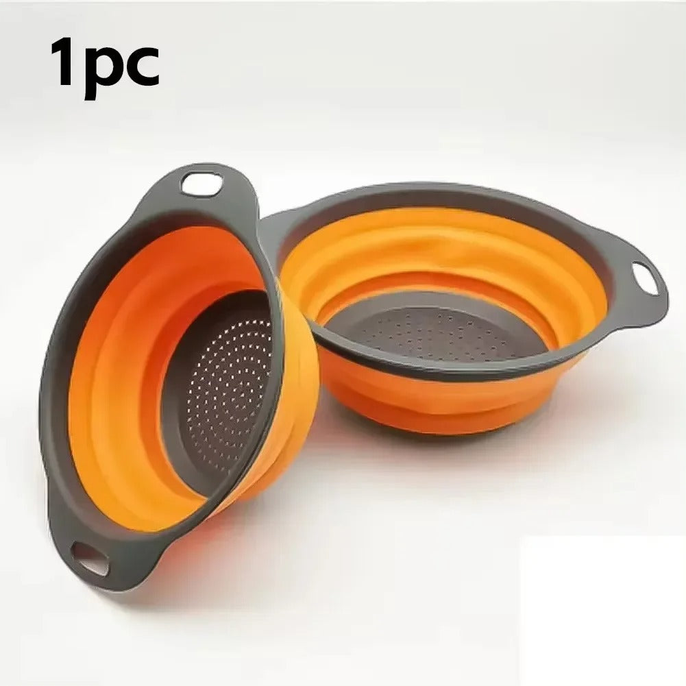 Silicone Folding Drain Basket Fruit Vegetable Washing Basket - HomeyKitchen
