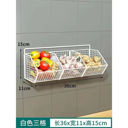 Wall-Mounted Green Onion Ginger Garlic Storage Rack - HomeyKitchen