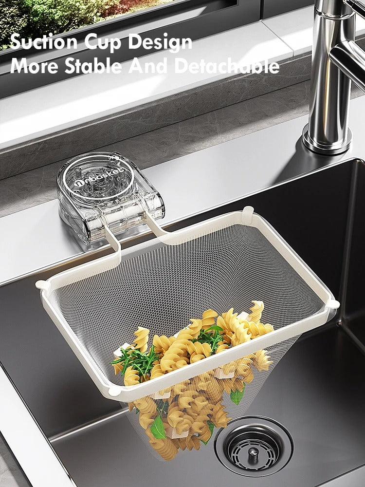 Kitchen Sink Filter Rack Suction Cup Iron Drain Filter Screen Household Strong Load-Bearing Foldable Upright - HomeyKitchen