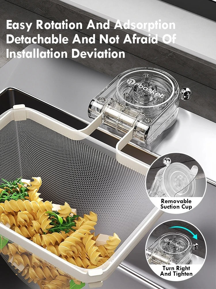 Kitchen Sink Filter Rack Suction Cup Iron Drain Filter Screen Household Strong Load-Bearing Foldable Upright - HomeyKitchen