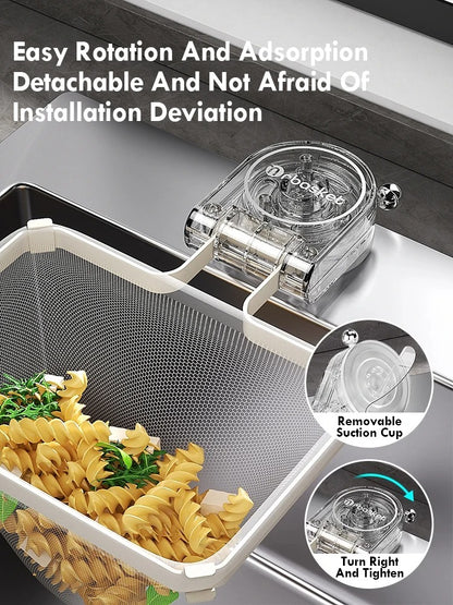Kitchen Sink Filter Rack Suction Cup Iron Drain Filter Screen Household Strong Load-Bearing Foldable Upright - HomeyKitchen
