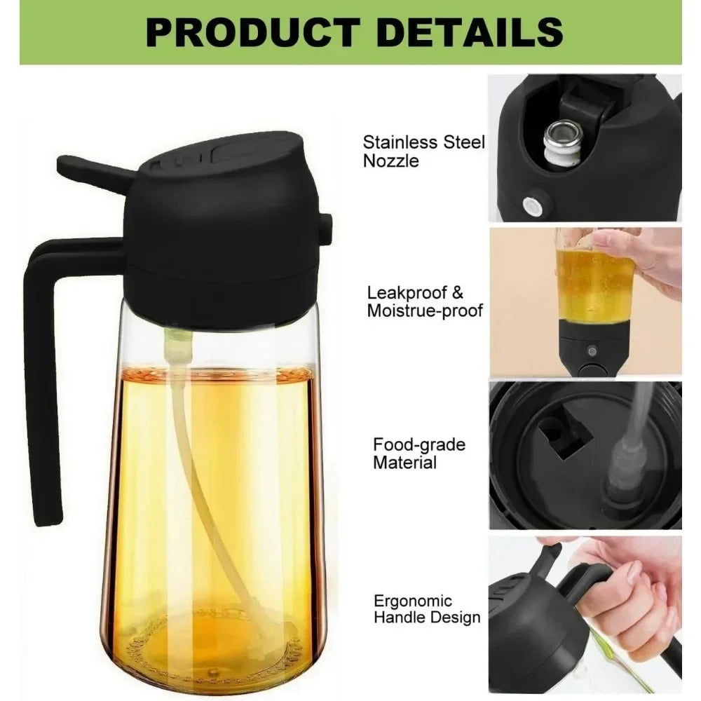 Olive Oil Dispenser Bottle 500ml Plastic Oil Sprayer - HomeyKitchen