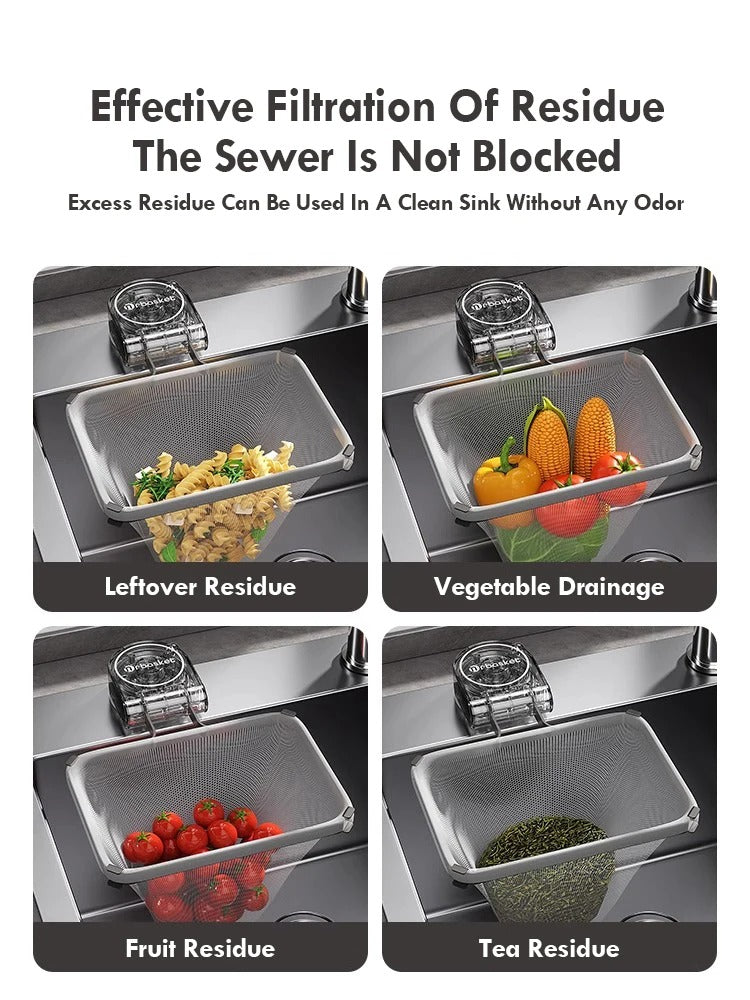 Kitchen Sink Filter Rack Suction Cup Iron Drain Filter Screen Household Strong Load-Bearing Foldable Upright - HomeyKitchen