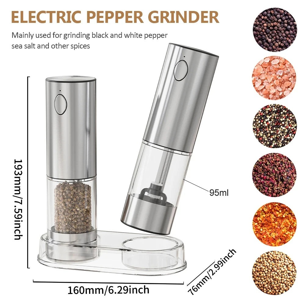 Electric Pepper Grinder Stainless Steel Salt And Pepper Grinder - HomeyKitchen