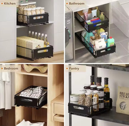 Kitchen Storage Rack Pull Out Cabinet Organizer Slide Drawer Storage - HomeyKitchen
